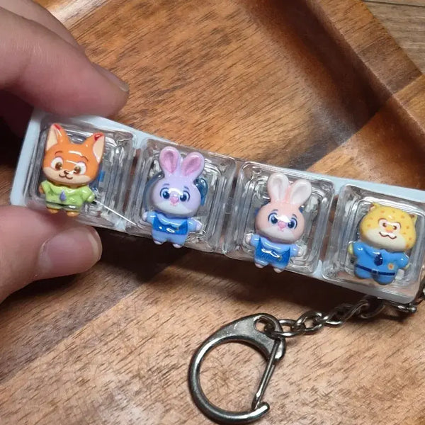 [BUNJANG] Zootopia 4-Bulb LED Keycap Keyring / 주토피아 4구 LED 키캡키링