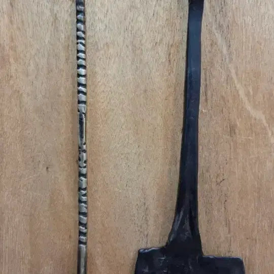 [BUNJANG] Antique Korean Bronze and Cast Iron Fireplace Tools Set / 민속품  / 동 불손과 무쇠 불손 2점