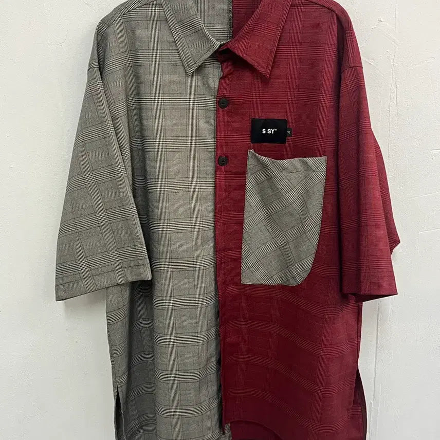[BUNJANG] SSY Patchwork Checkered Shirt / ssy 패치워크 셔츠