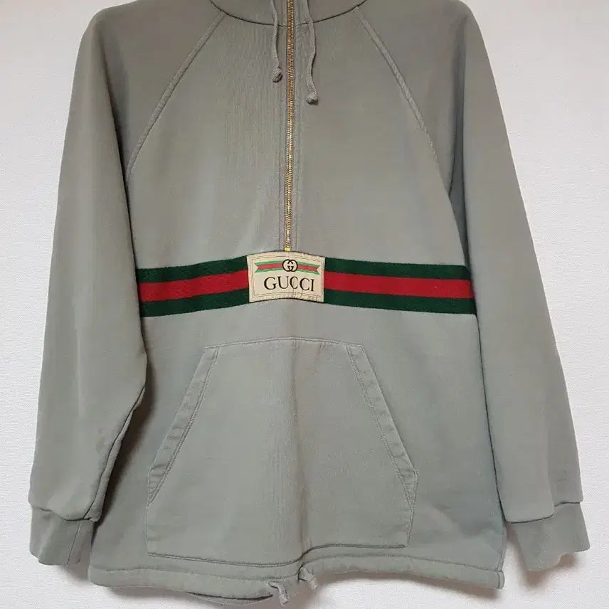 [BUNJANG] Gucci Web Stripe Anorak Hoodie / 구찌 삼선 띠로고 웹 아노락 후드