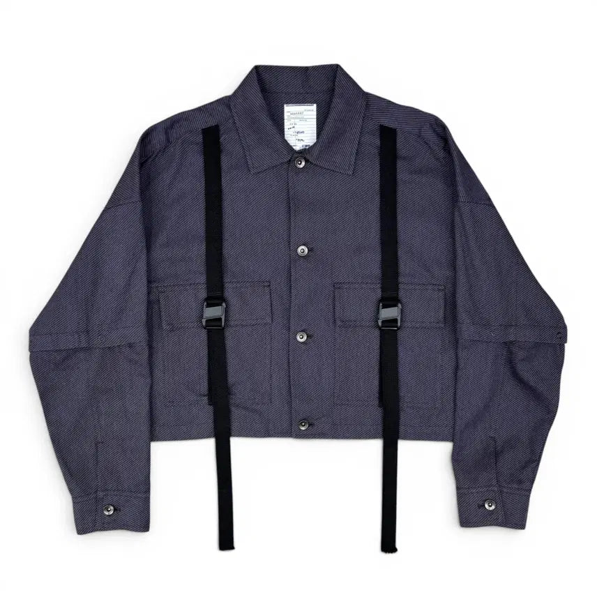 [BUNJANG] Shareef 2019AW Modular Detachable Sleeve Textile Color Block Short Blouson / 2019 Shareef 숏 셔츠 블루종 2