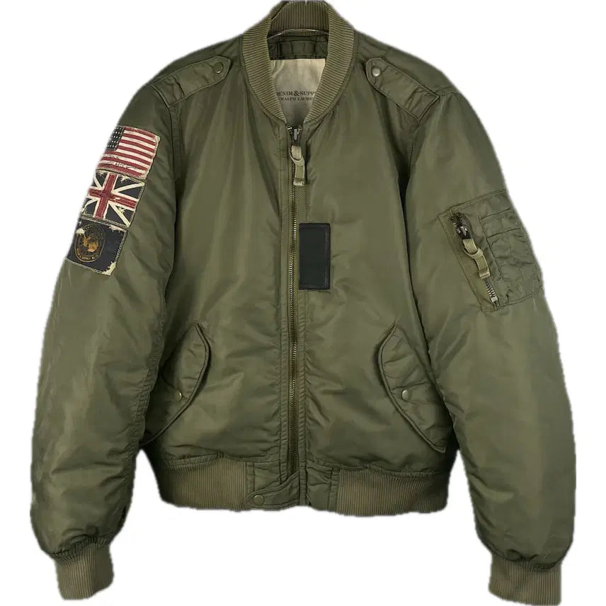 [BUNJANG] Polo Ralph Lauren Denim & Supply Military Bomber MA-1 Jacket (Size M) / [M] 폴로 랄프로렌 데님 서플라이 밀리터리 봄버 MA-1 자켓