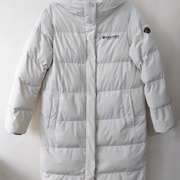 [BUNJANG] Discovery 95 Women's Goose Down Long Padding Jacket - Ivory White / 디스커버리 95 여성 고쉬 구스다운 롱패딩 자켓.IV. +A