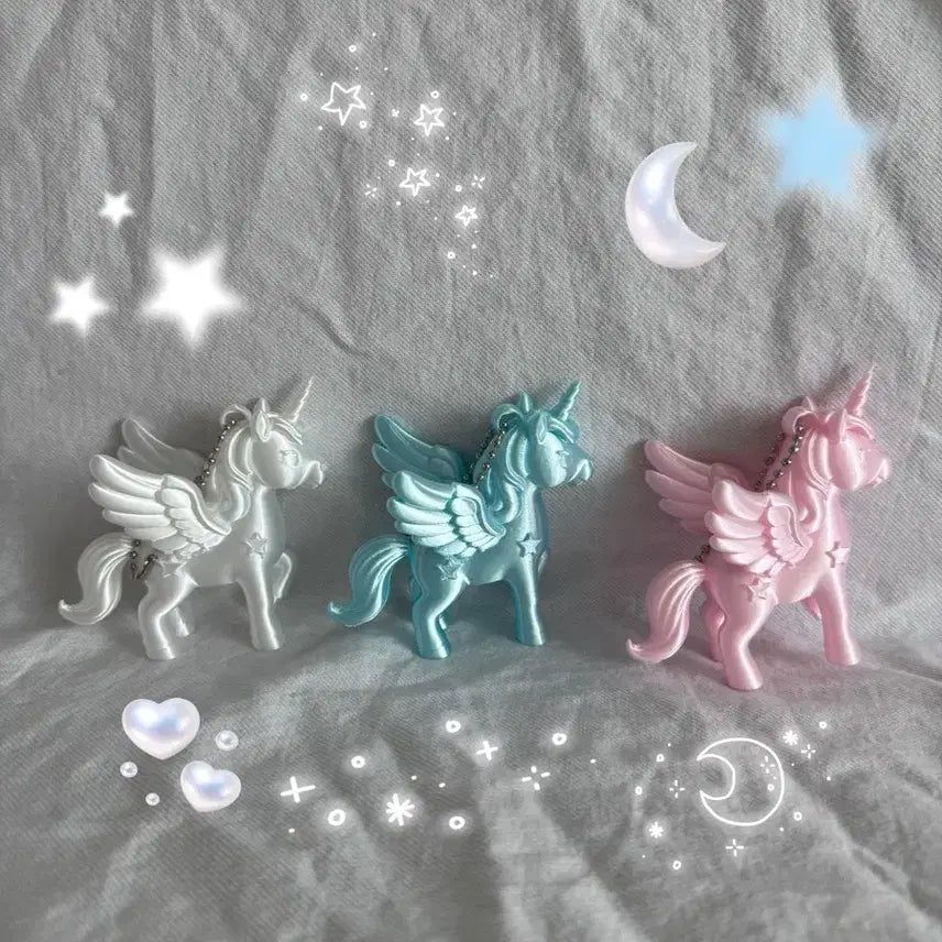 [BUNJANG] Silk Unicorn Keychain (3 Colors) / 새상품) 실크 유니콘 키링 3가지색