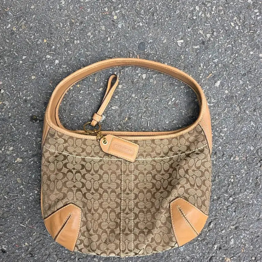 [BUNJANG] Coach Women's Brown Signature Shoulder Bag / 코치 여성 숄더백 브라운 시그니처