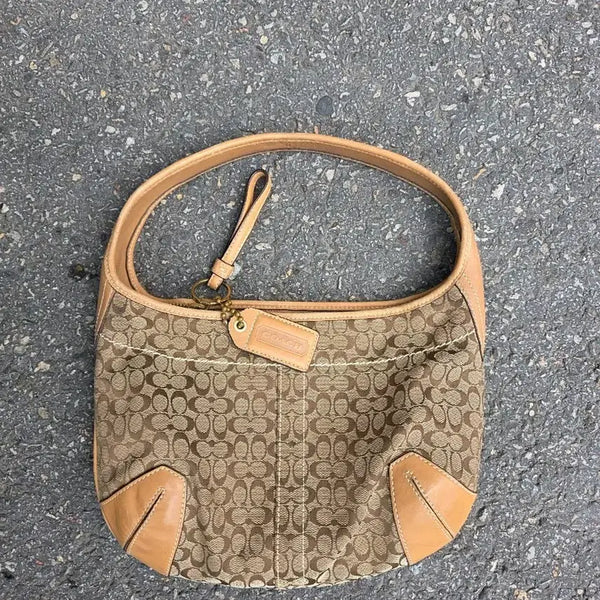[BUNJANG] Coach Women's Brown Signature Shoulder Bag / 코치 여성 숄더백 브라운 시그니처