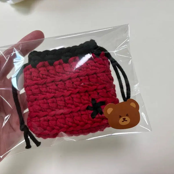 [BUNJANG] Knitted Tomato Pouch for AirPods / 에어팟파우치 토마토파우치