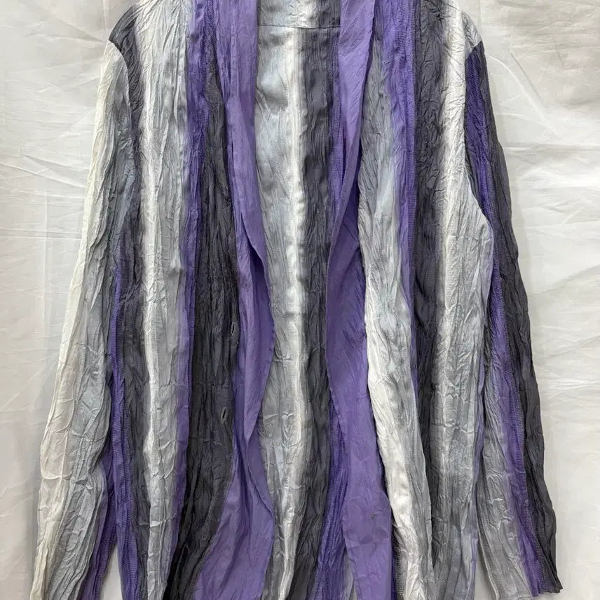 [BUNJANG] Pleats Please Issey Miyake Purple/Gray Cardigan Size 3 / 플리츠플리즈 이세이미야케 퍼플/그레이 가디건 3사이즈