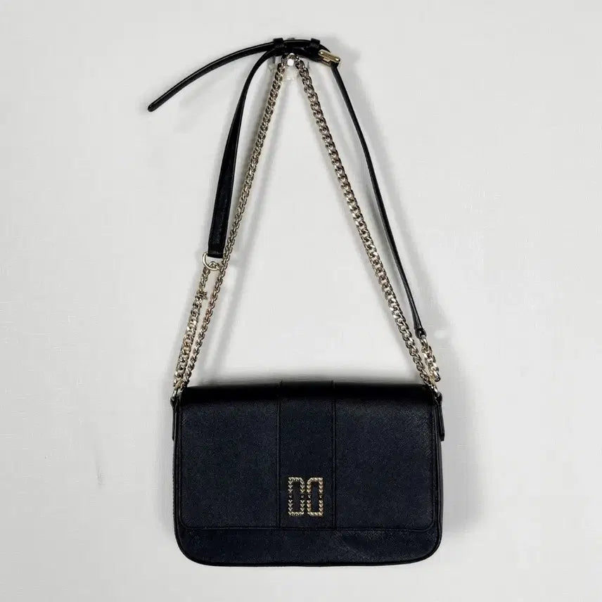 [BUNJANG] Daks Black Leather Shoulder Bag / Crossbody Bag / 닥스 숄더백 크로스백 블랙 여성 가방 라덴 빈티지
