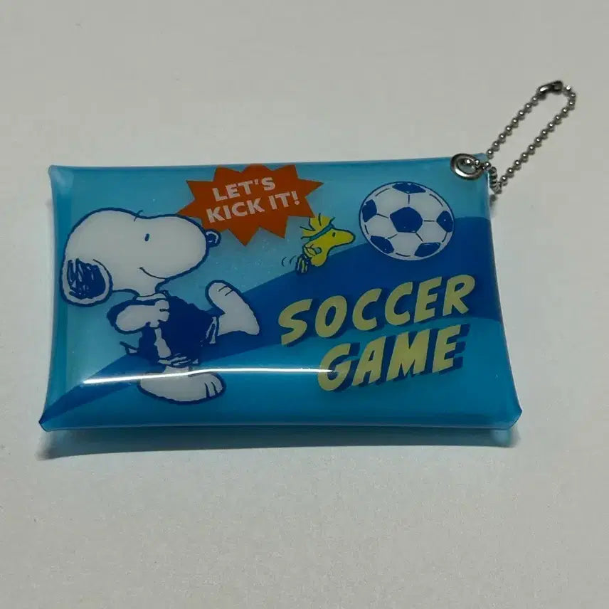 [BUNJANG] Snoopy Soccer Game Clear Multi Case Pouch with Keychain / 스누피 클리어 멀티 케이스 파우치 키링