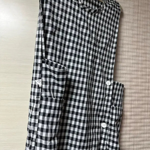 [BUNJANG] Miso쌤 Check Pattern One-Piece Apron / 미소쌤 체크 패턴 원피스 앞치마(새상품)