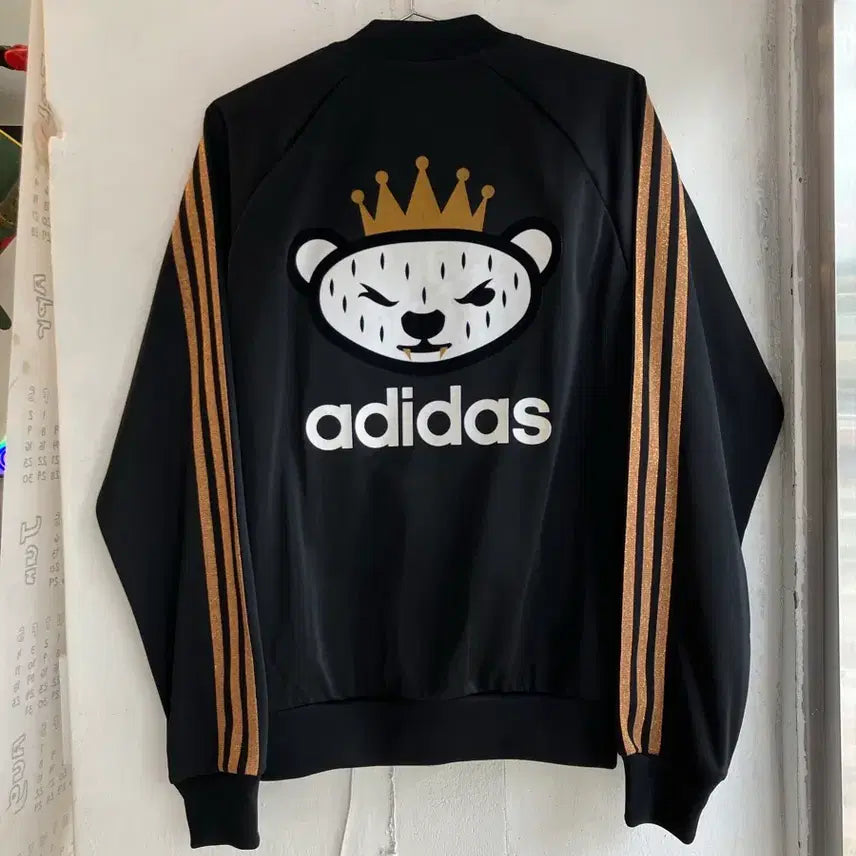 [BUNJANG] Adidas 3-Stripes Track Top - Black/Gold / 아디다스 삼선 트랙탑 블랙 골드