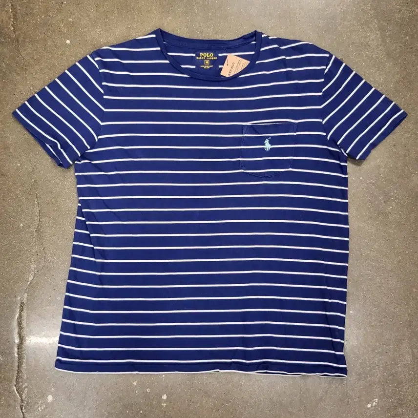 [BUNJANG] Polo Ralph Lauren Striped Pocket Short Sleeve T-Shirt / 폴로 랄프로렌 스트라이프 포켓 반팔티
