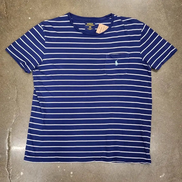 [BUNJANG] Polo Ralph Lauren Striped Pocket Short Sleeve T-Shirt / 폴로 랄프로렌 스트라이프 포켓 반팔티