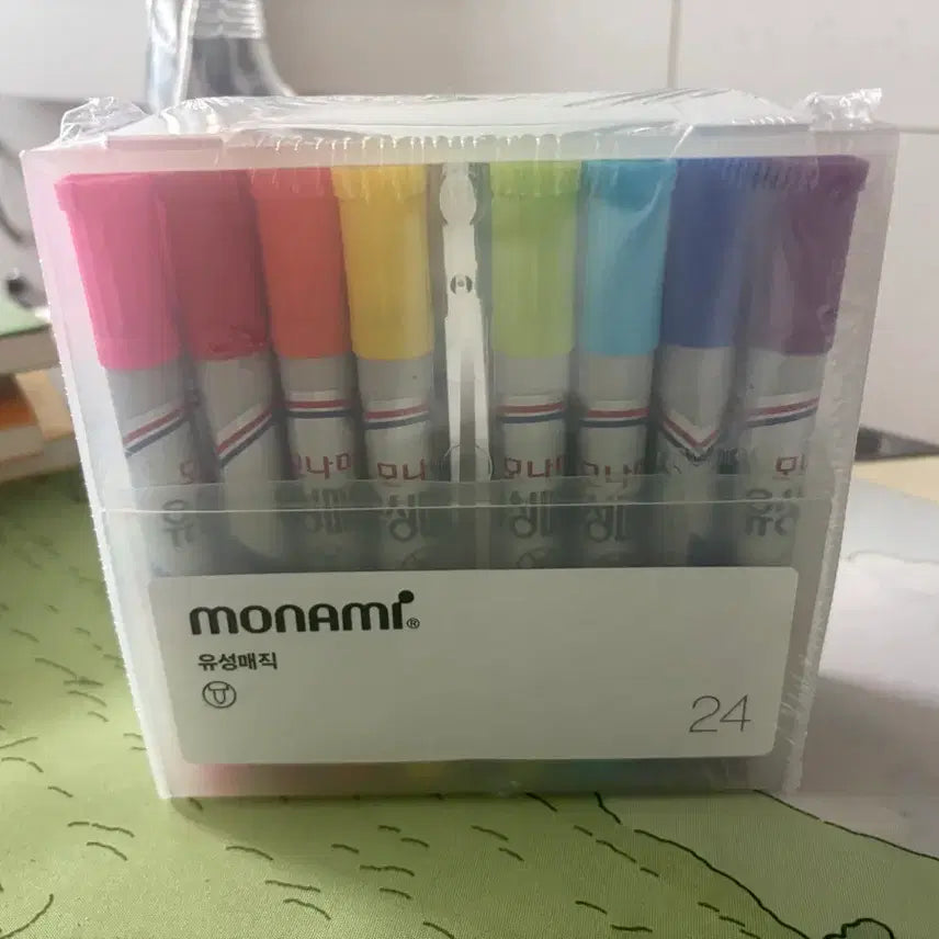 [BUNJANG] Monami Oil-Based Marker Set (24 Colors) / 모나미 유성매직 24색