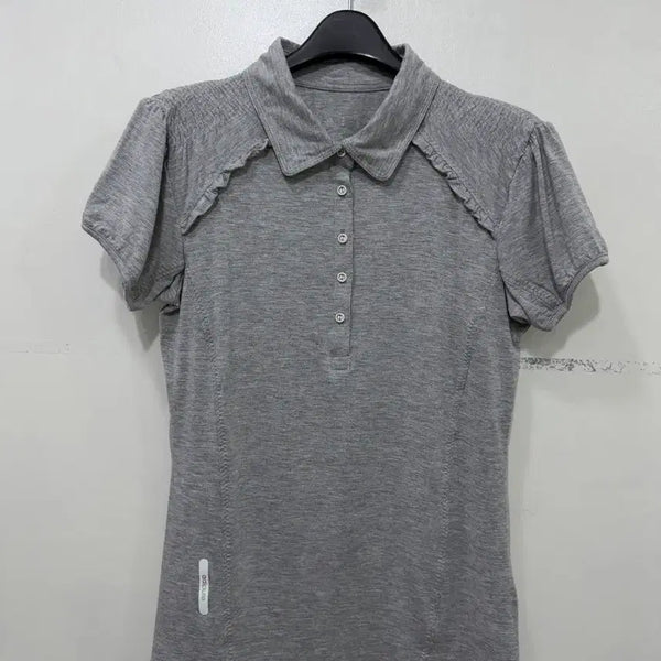 [BUNJANG] Adidas Women's Short Sleeve Golf Wear - Grey / 아디다스 여성 반팔 골프웨어 그레이