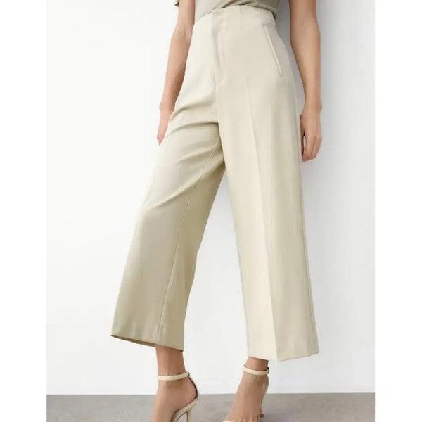 [BUNJANG] ZARA High Waist Wide Twill Slacks Trousers XS / 자라 하이웨스트 와이드 9부팬츠 트윌슬랙스 트라우저 XS