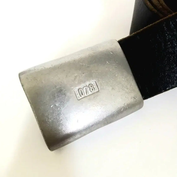 [BUNJANG] Leather Belt Silver Buckle / 가죽 벨트 실버 버클 078