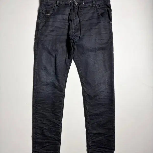 [BUNJANG] Diesel 00's Drawstring Jogger Jeans Black Denim Pants / 디젤 00's 드로스트링 조그진 흑청 데님 팬츠 R2439