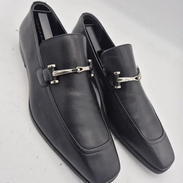 [BUNJANG] Gucci Men's Loafers Black Silver Detail Size 275 (42) / 구찌 남성 로퍼 블랙 실버 장식275