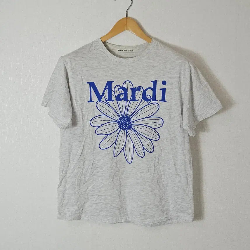 [BUNJANG] Mardi Mercredi Short Sleeve T-Shirt Blue Melange F / 마르디 메크르디 반팔 티셔츠 블루 멜란지 F