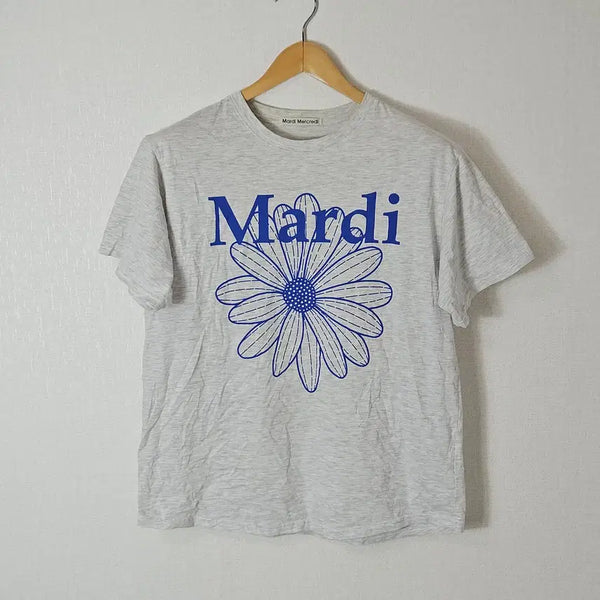 [BUNJANG] Mardi Mercredi Short Sleeve T-Shirt Blue Melange F / 마르디 메크르디 반팔 티셔츠 블루 멜란지 F