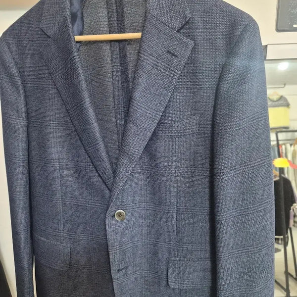 [BUNJANG] Daks Check Pattern Men's Jacket Navy / 닥스 체크 패턴 남성 재킷 네이비   48R  가단50센티 총장74센티