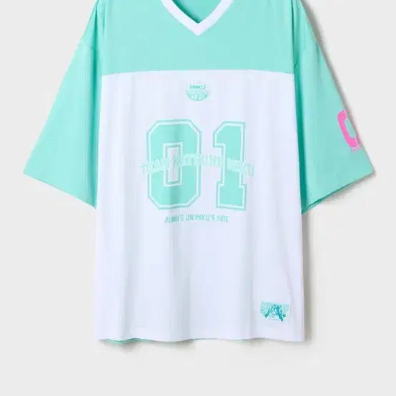 [BUNJANG] SPAO x Hatsune Miku Football Jersey T-Shirt (L) / 스파오 미쿠 풋볼 져지티 L
