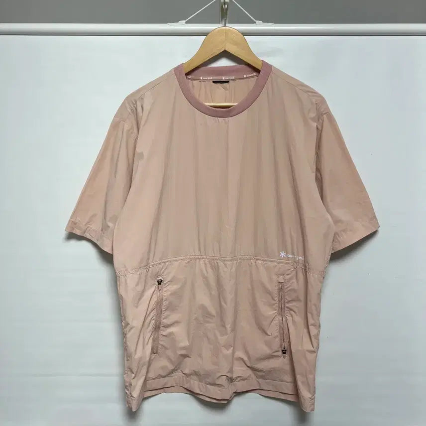 [BUNJANG] Snow Peak Nylon Woven Windbreaker Short Sleeve T-Shirt Pink (M) / [정품/M] 스노우피크 나일론 우븐 연핑크 바람막이 반팔 티셔츠