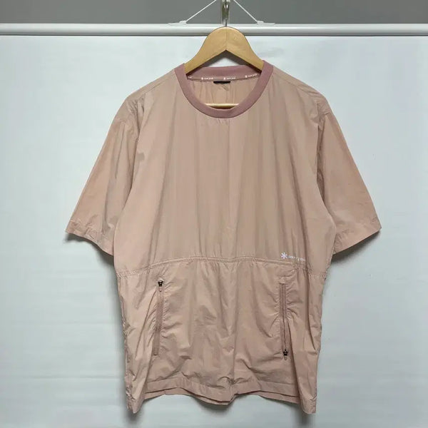 [BUNJANG] Snow Peak Nylon Woven Windbreaker Short Sleeve T-Shirt Pink (M) / [정품/M] 스노우피크 나일론 우븐 연핑크 바람막이 반팔 티셔츠