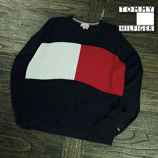 [BUNJANG] Tommy Hilfiger Tommy Icon Oversized Big Logo Summer Knit / 타미힐피거 타미 아이콘 오버핏 빅로고 썸머 여름 니트 M21589