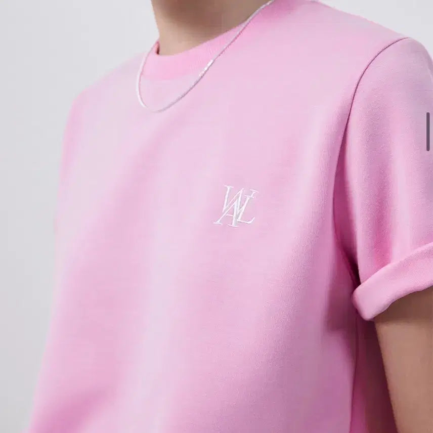 [BUNJANG] Wooralong Silket Cotton T-Shirt M Pink / 우알롱 실켓 코튼 티셔츠 핑크 m