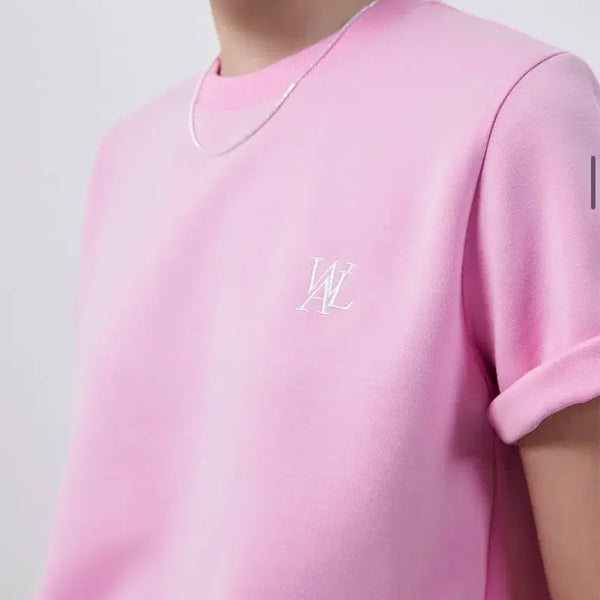 [BUNJANG] Wooralong Silket Cotton T-Shirt M Pink / 우알롱 실켓 코튼 티셔츠 핑크 m