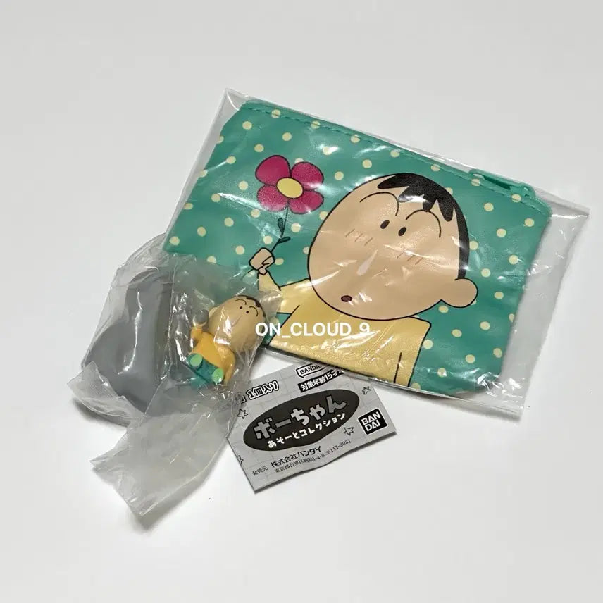 [BUNJANG] Crayon Shin-chan Asot Collection Ggomimaru (Misu) Gacha Stand Figure and Pouch Set / (세트) 짱구 아소토 맹구 가챠 A상 피규어 파우치