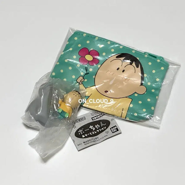 [BUNJANG] Crayon Shin-chan Asot Collection Ggomimaru (Misu) Gacha Stand Figure and Pouch Set / (세트) 짱구 아소토 맹구 가챠 A상 피규어 파우치