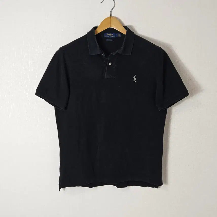 [BUNJANG] Polo Ralph Lauren Classic Fit Black Silver Pony Short Sleeve Pique Polo Shirt Size S / 폴로 랄프로렌 신형 반팔 카라티 피케티 블랙 실버포니 클래식핏 S 95