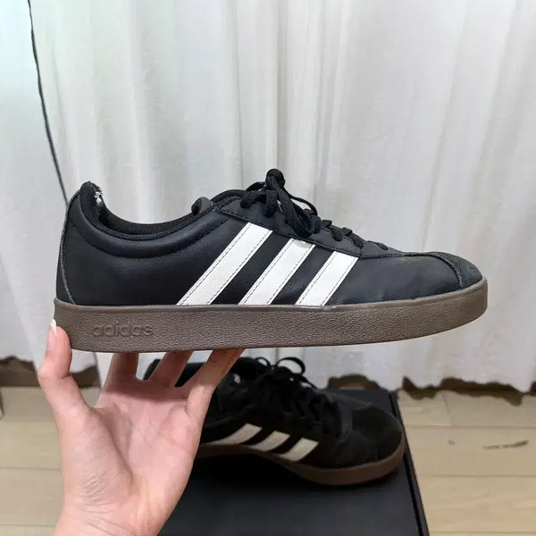 [BUNJANG] Adidas VL Court Base Sneakers Black 250 / 아디다스 VL 코트 베이스 블랙 250