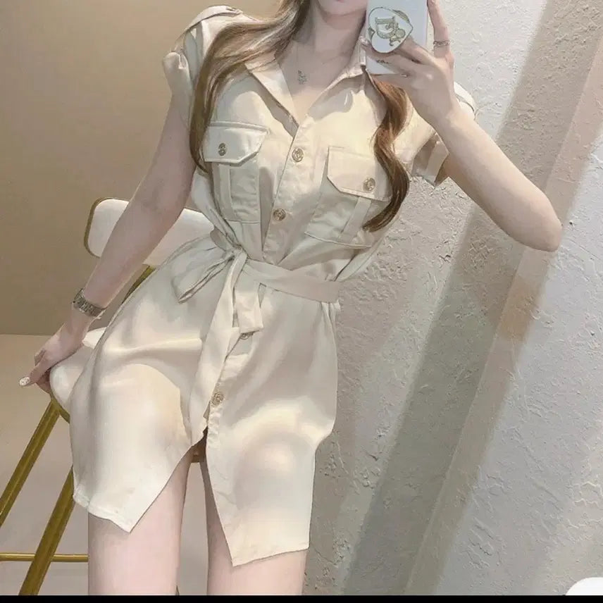 [BUNJANG] La Fleur de Laurier Satin Dress / 수입의류 새틴금장원피스 라플라더로랑