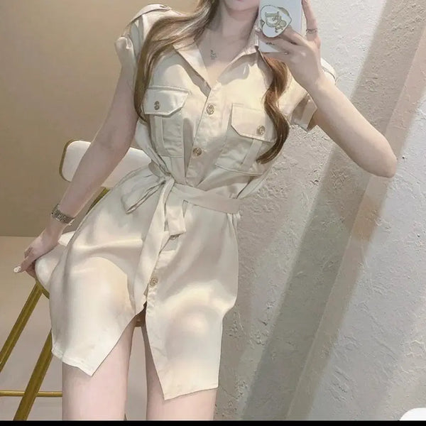 [BUNJANG] La Fleur de Laurier Satin Dress / 수입의류 새틴금장원피스 라플라더로랑