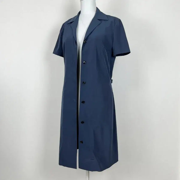 [BUNJANG] TIME Navy Spandex Short Sleeve Long Jacket Dress / TIME 타임 스판 반팔 롱 자켓 원피스 여85 55 S 라덴 빈티지