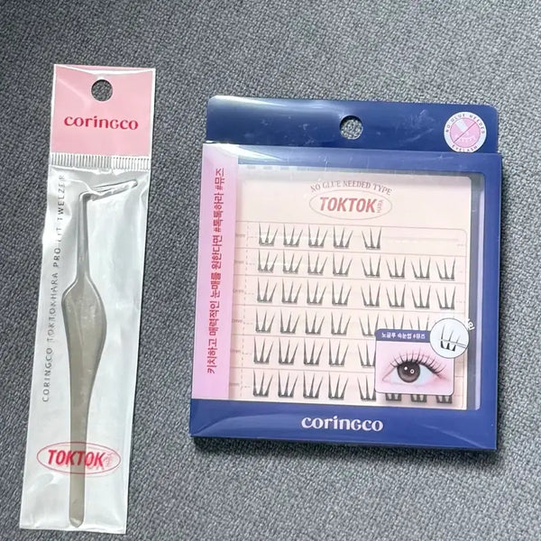 [BUNJANG] Coringco Tok Tok Hara No-Glue Eyelashes Muse + Profit Tweezers Set / 코링코 톡톡하라 노글루 속눈썹 뮤즈+트위저