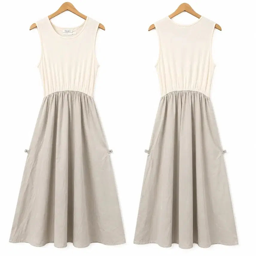 [BUNJANG] S-M Layered Sleeveless Dress / 새상품) 여S-M 나시 레이어드 원피스