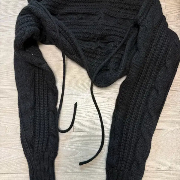 [BUNJANG] Three Times Cable Knit Bolero Black / 쓰리타임즈 볼레로