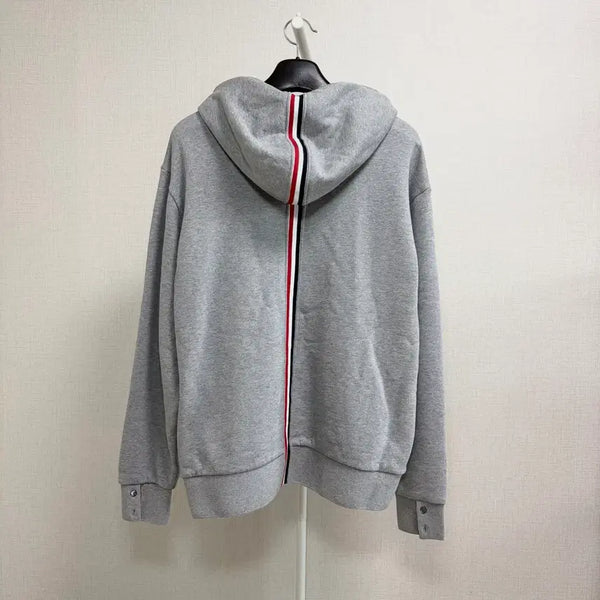 [BUNJANG] Thom Browne Back Tricolor Hoodie Grey / [S급/5] 톰브라운 백삼선 후드티 그레이