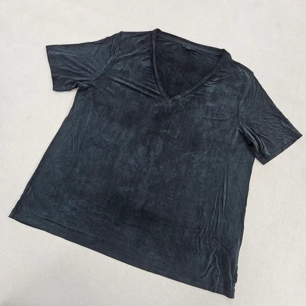 [BUNJANG] L COS Velvet V-Neck Short Sleeve T-Shirt / L COS 벨벳 브이넥 반팔 티 0708Y2