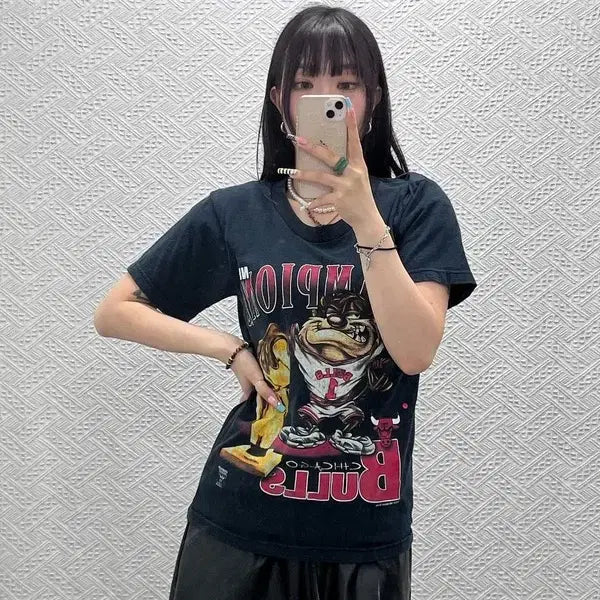[BUNJANG] Vintage USA Chicago Bulls Champions Commemorative T-Shirt - Size L / 빈티지 USA 희귀 시카고불스 챔피언즈 기념 반팔티 L C12975