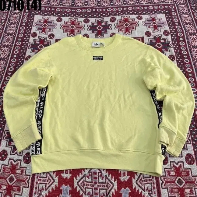 [BUNJANG] Adidas Line Logo Sweatshirt Yellow M / 아디다스 라인 로고 맨투맨 옐로우 M 0710