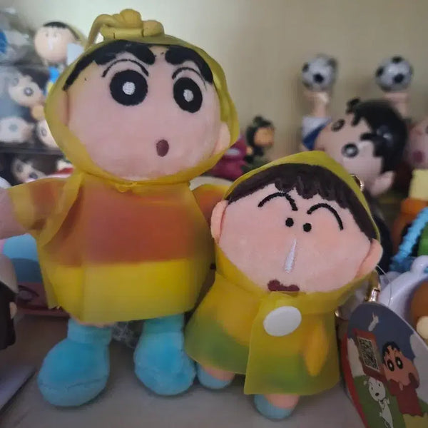 [BUNJANG] Crayon Shin-chan Kazama Kun & Nene Chan Raincoat Keychain Set / 새상품) 짱구 맹구 우비 키링 세트판매