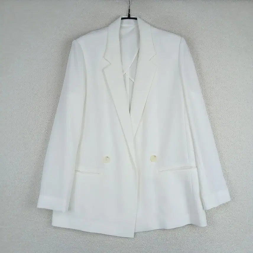 [BUNJANG] LIST Women's White Open Double-Button Jacket (Size 66) / 리스트 여성 화이트 오픈형 더블버튼 자켓(66)