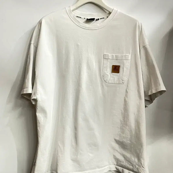 [BUNJANG] STARTER Black Label White Pocket Short Sleeve T-Shirt (M) / [M] 스타터(STARTER) 블랙라벨 화이트 포켓 반팔 티셔츠1.9